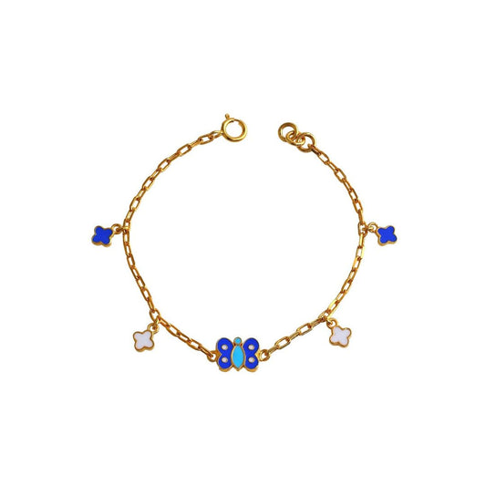 Butterfly Hanging charms Kids Gold Bracelet - Arista Jewels