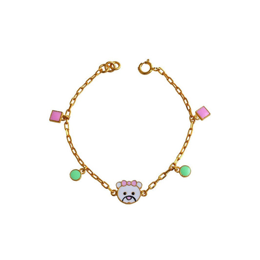 Teddy and bow Kids Gold Bracelet - Arista Jewels