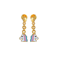Unicorn Drop Kids Gold Earrings
