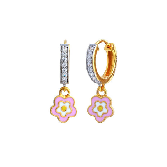 Pink Flower Kids Gold Bali - Arista Jewels