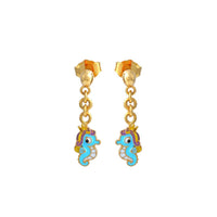 Sea horse Drop Kids Gold Earrings