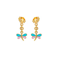 Dragonfly Drop Kids Silver Earrings