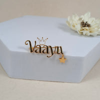 Signature Custom Name Brooch – Crown & Star Edition