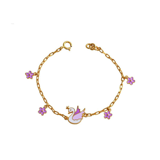 Swan Kids Gold Bracelet - Arista Jewels