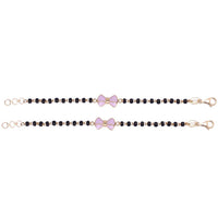 Pink Bow Nazariya-Pair in Silver