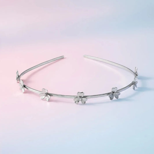 Silver Flower Hair Band in Silver — Dynamic Form