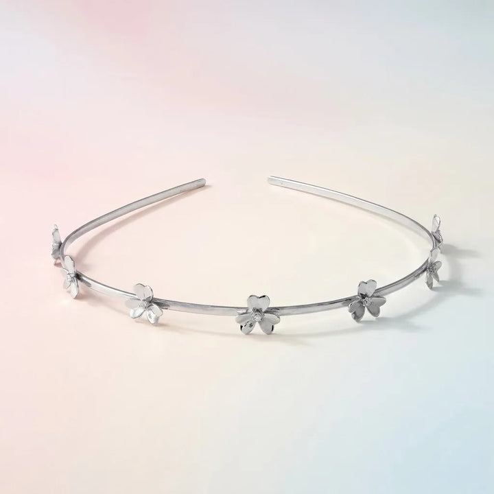 Silver Flower Hair Band in Silver — Main Hero