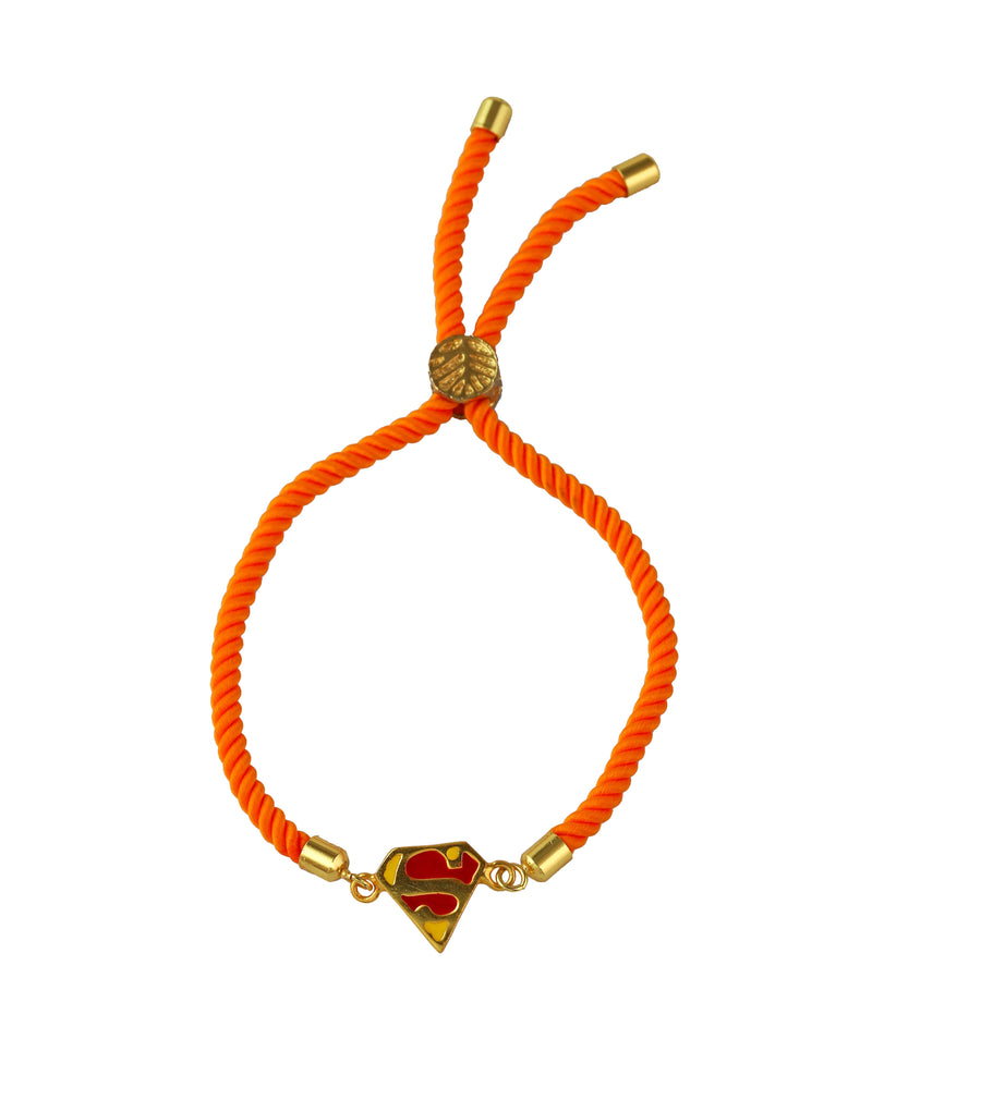 Superman Push Pull Silver Rakhi