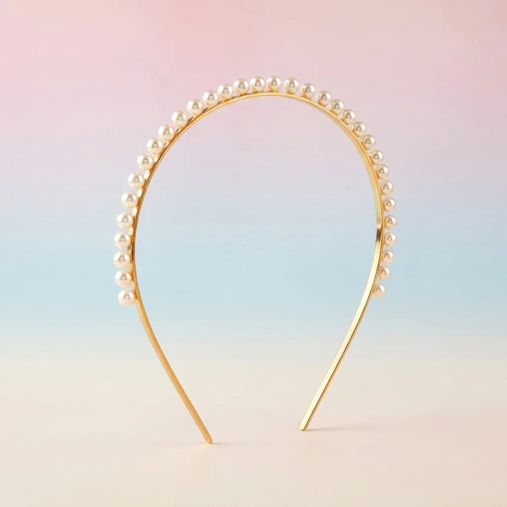 Silver Pearl Hair Band for Kids in Gold Plated Silver — Main Hero