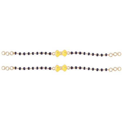 Gold Yellow Bow Nazariya-Pair in Gold