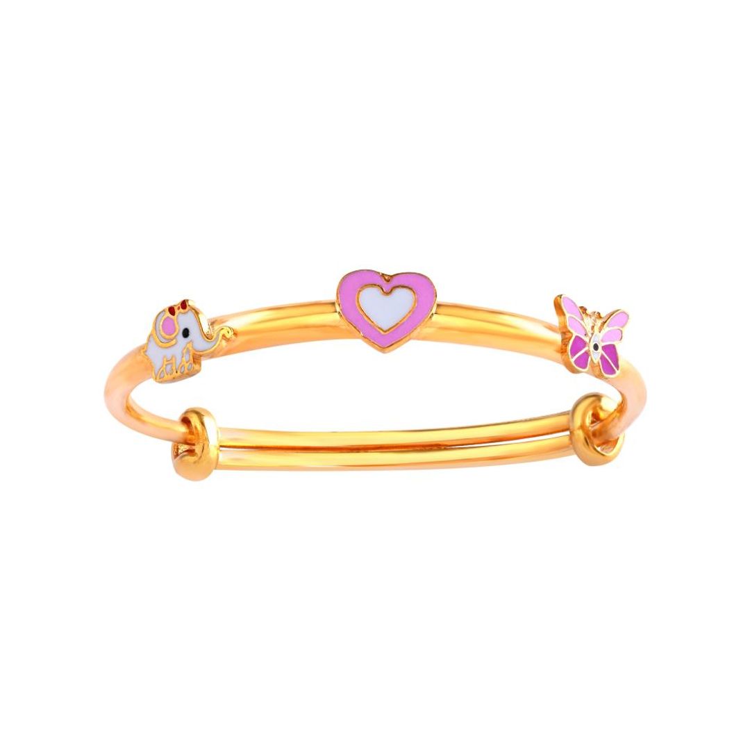 Cute Elephant Adjustable Silver Kada - Arista Jewels