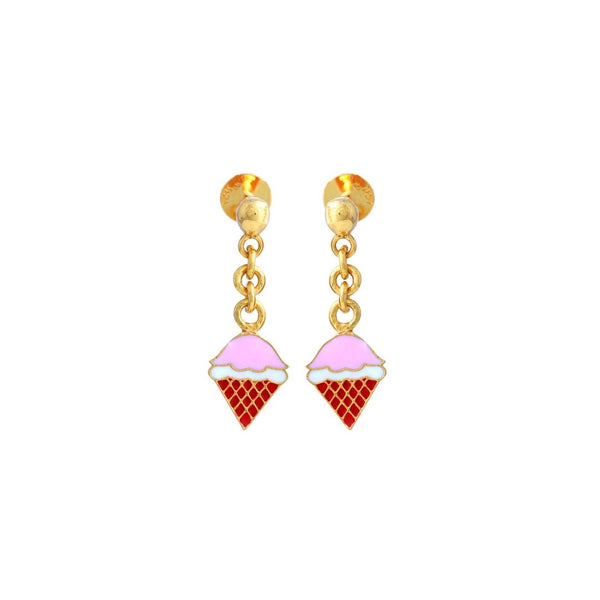 Ice cream Drop Kids Gold Earrings