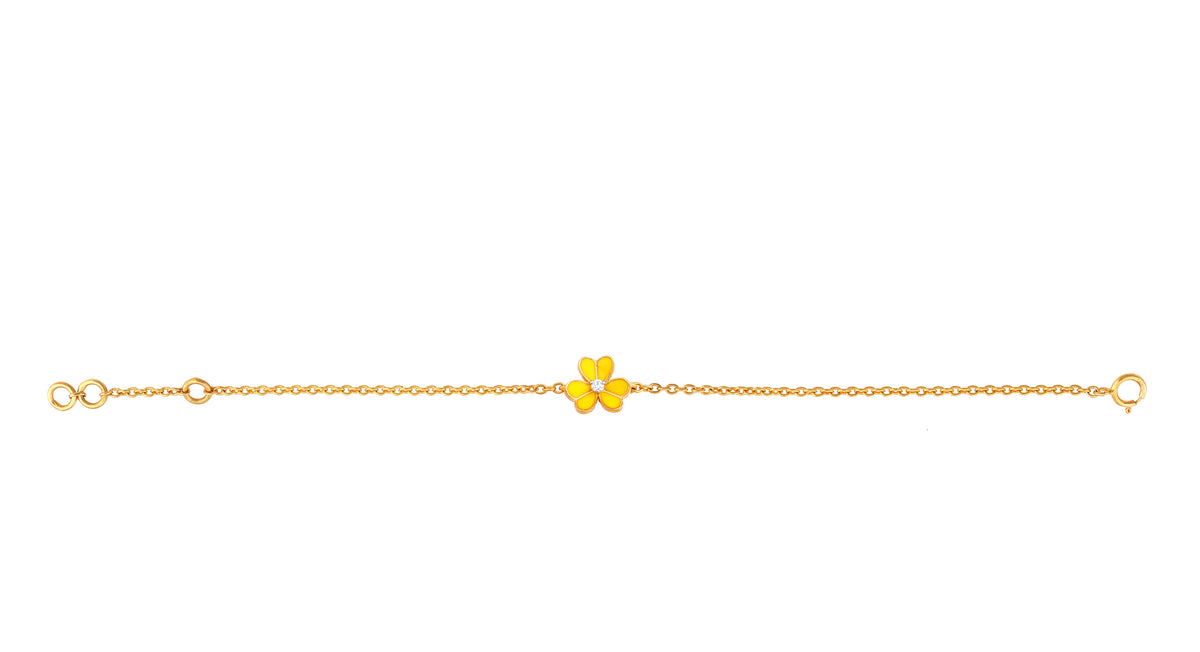 Yellow Flower Flower With 1 Diamond Center - Arista Jewels