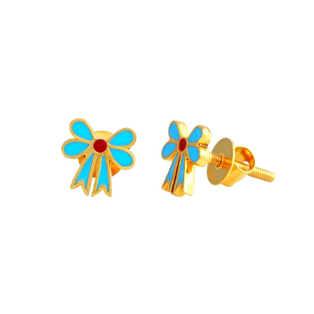Blue Ribbon Kids GoldEarrings - Arista Jewels
