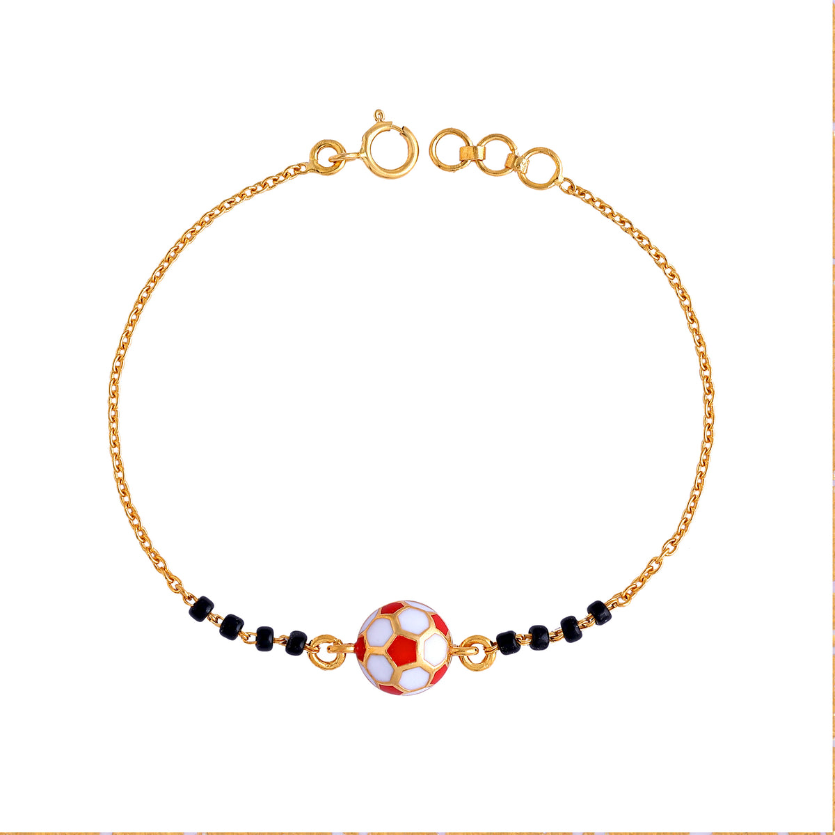 Red Football Blackbeads Bracelet - Arista Jewels