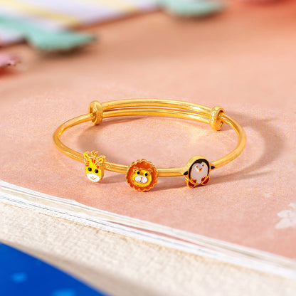 Safari Fun Silver Kada – Giraffe, Lion & Penguin - Arista Jewels
