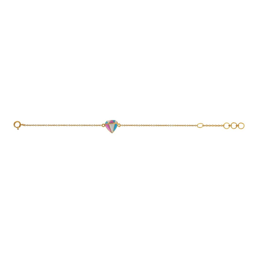 Colourful Diamonds Kids Gold Bracelet - Arista Jewels
