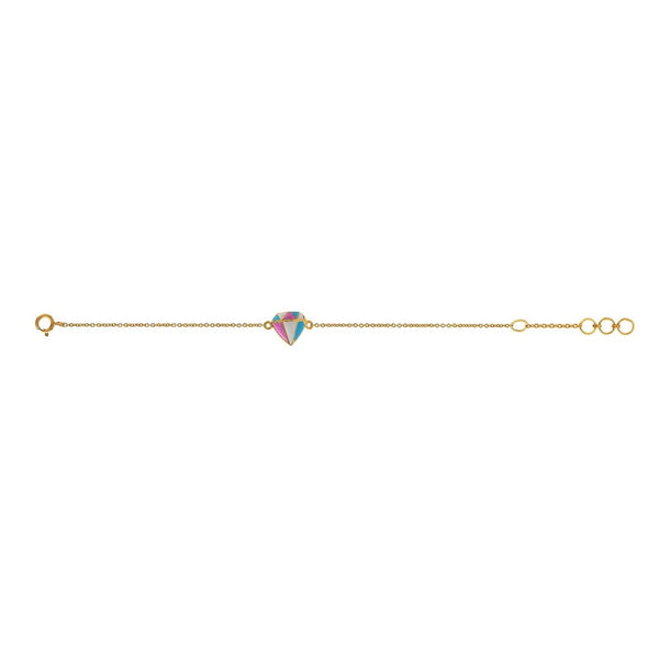 Colourful Diamonds Kids Gold Bracelet