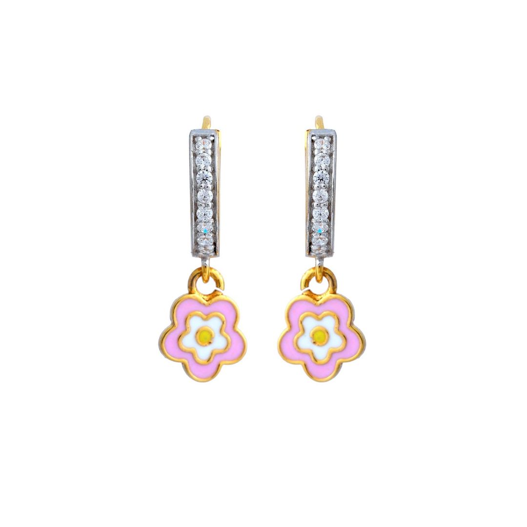 Pink Flower Kids Gold Bali - Arista Jewels