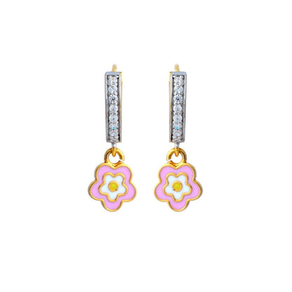 Pink Flower Kids Gold Bali - Arista Jewels