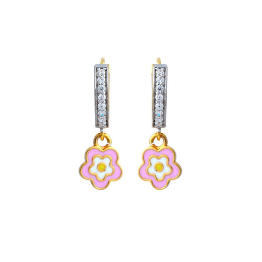 Pink Flower Kids Gold Bali - Arista Jewels