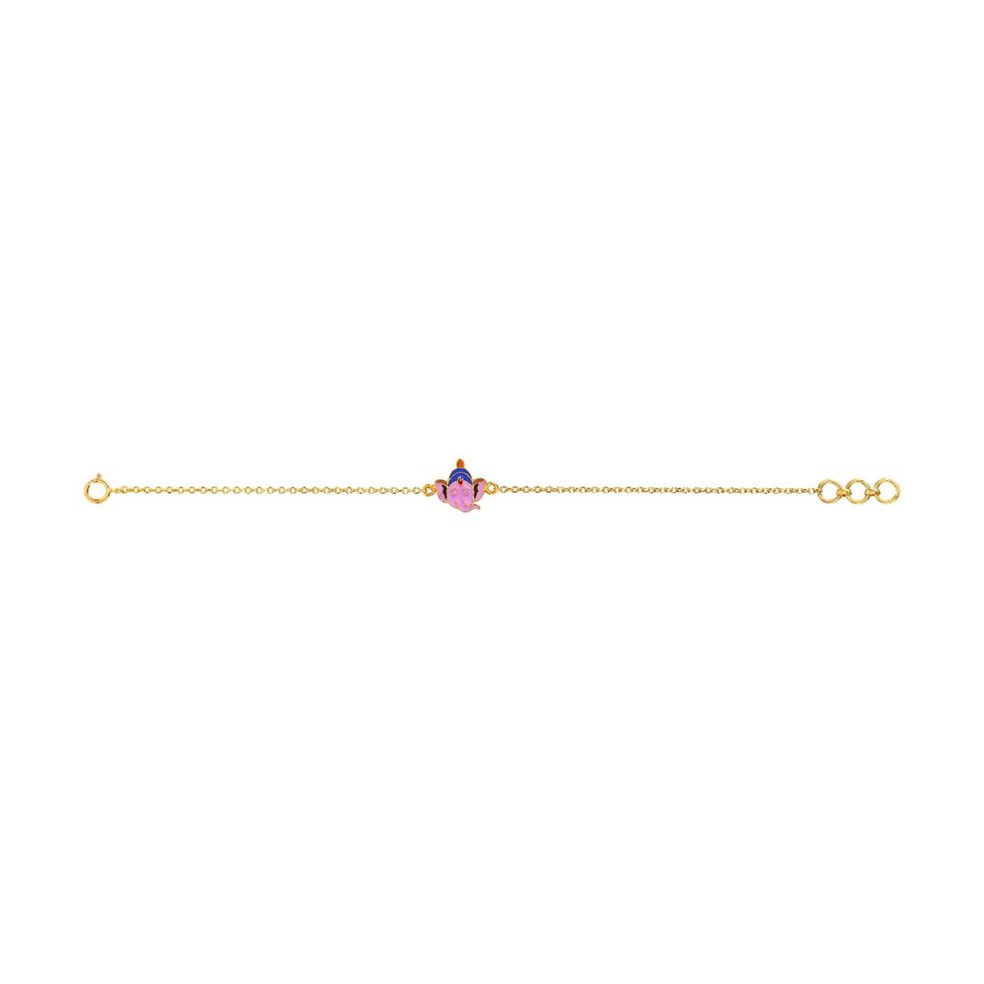 Cute Ganesha Kids Gold Bracelet in yellow gold