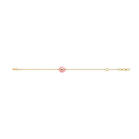Pink Evil Eye Bracelet in Silver