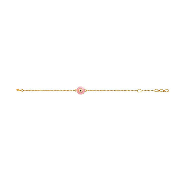 Silver Pink Evil Eye Bracelet in Silver