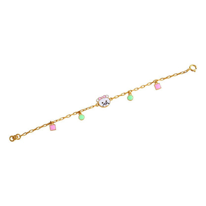 Teddy and bow Kids Gold Bracelet - Arista Jewels