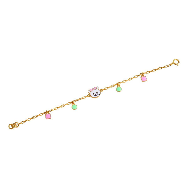 Teddy and bow Kids Gold Bracelet