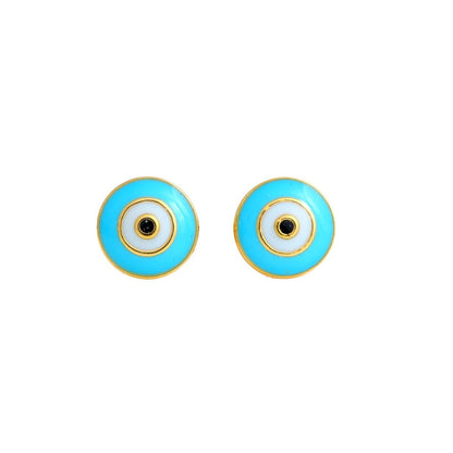 Blue Evil Eye Kids Gold Earrings - Arista Jewels