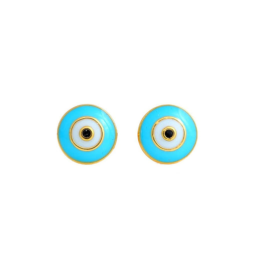 Blue Evil Eye Kids Gold Earrings - Arista Jewels