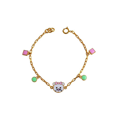 Teddy and bow Kids Gold Bracelet - Arista Jewels