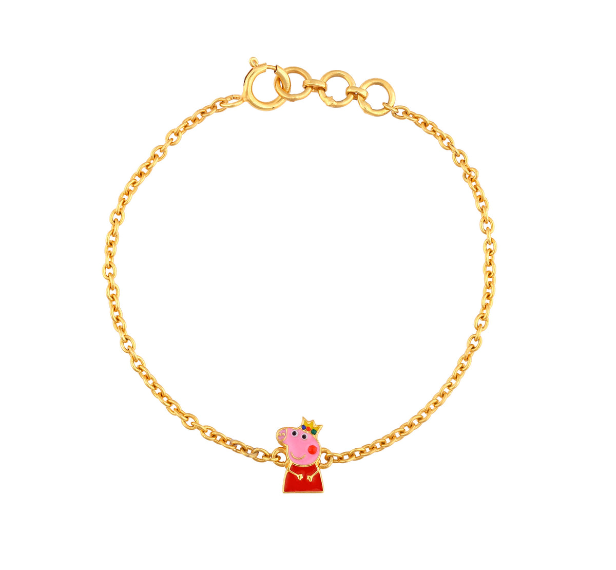 Cute Peppa Pig Silver Bracelet - Arista Jewels