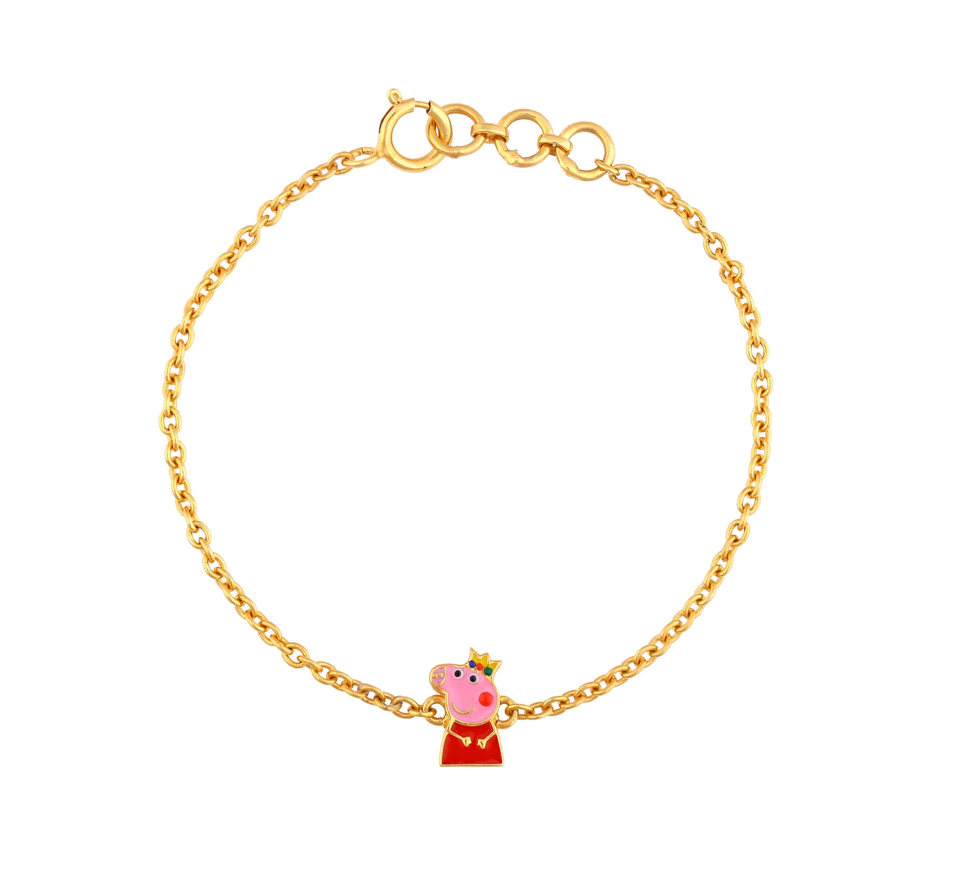 Cute Peppa Pig Silver Bracelet - Arista Jewels