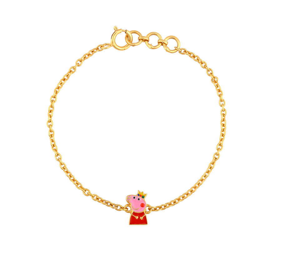 Cute Peppa Pig Silver Bracelet - Arista Jewels