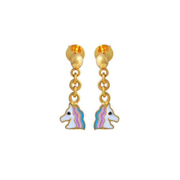 Unicorn Drop Kids Gold Earrings