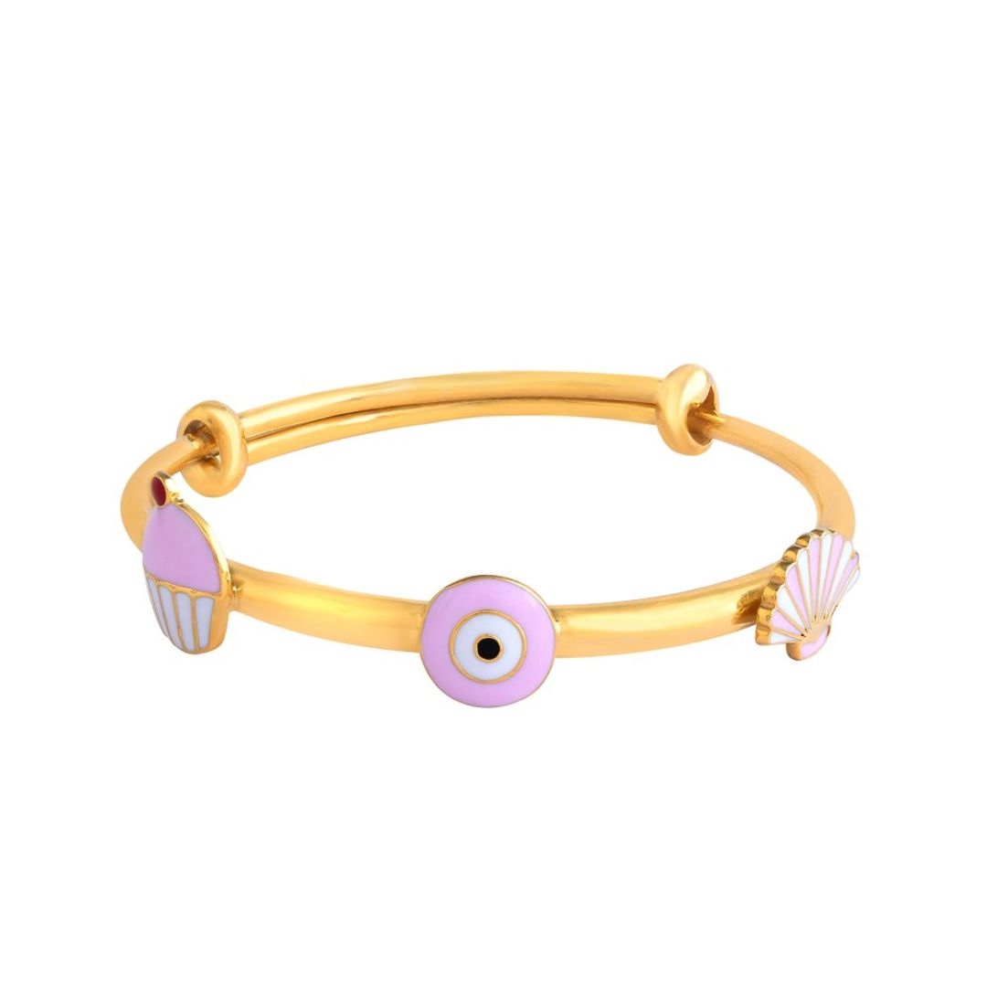 Pink Evil Eye Adjustable Kada - Arista Jewels