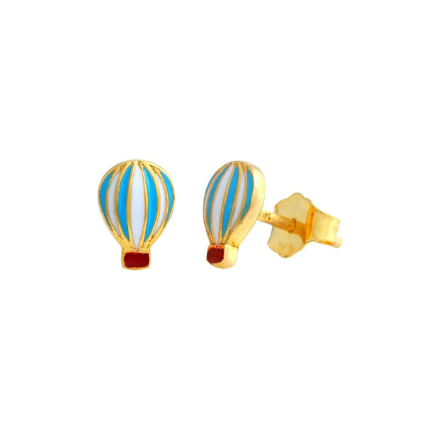 Hot air balloon Kids Gold Earrings