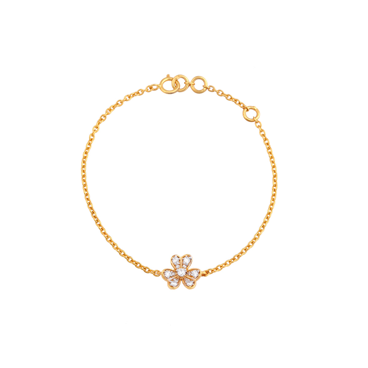 Flower Bracelet with All-Over Diamonds - Arista Jewels