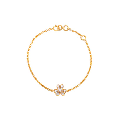 Flower Bracelet with All-Over Diamonds - Arista Jewels