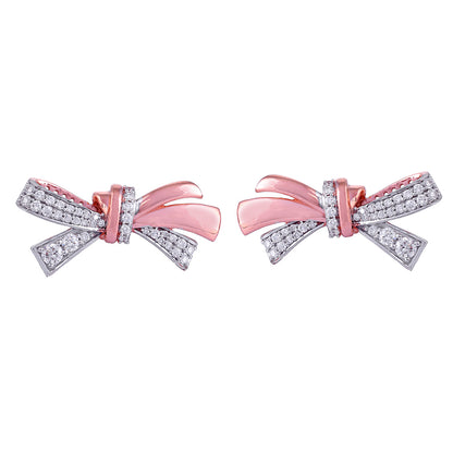 Diamond Ribbion Earrings - Arista Jewels