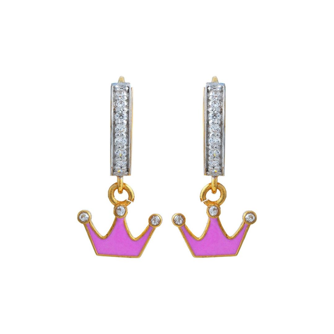 Pink Crown Kids Gold Bali - Arista Jewels