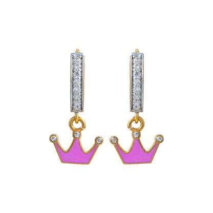 Pink Crown Kids Gold Bali - Arista Jewels