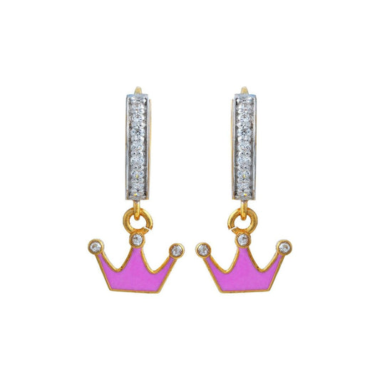 Pink Crown Kids Gold Bali - Arista Jewels