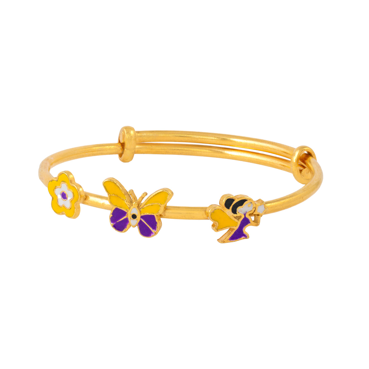 Flutter Joy Silver Kada – Butterfly, Angel & Flower - Arista Jewels
