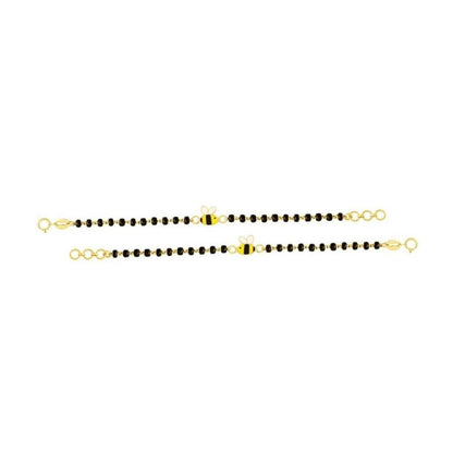 Silver Yellow Bee Nazariya-Pair in Silver