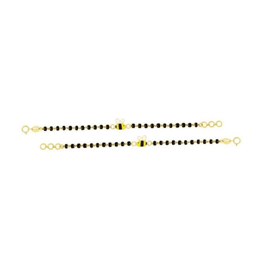 Silver Yellow Bee Nazariya-Pair in Silver