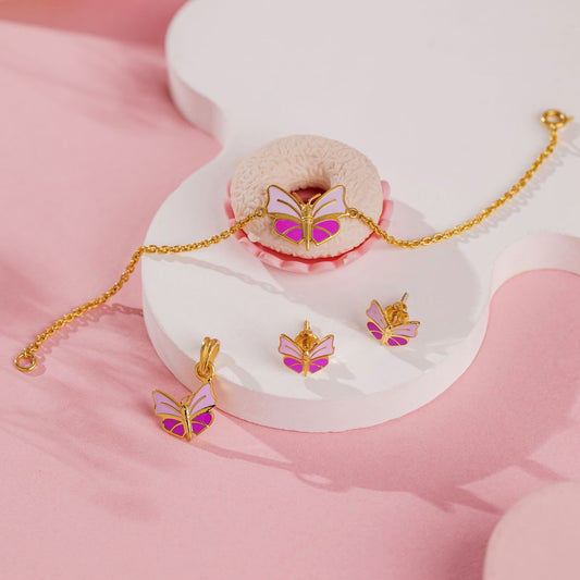 Pink Butterfly Set - Arista Jewels