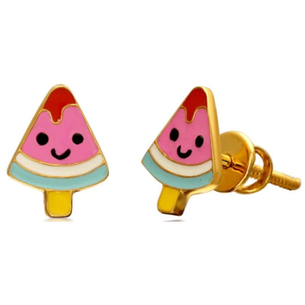 Watermelon Kids Gold Earrings